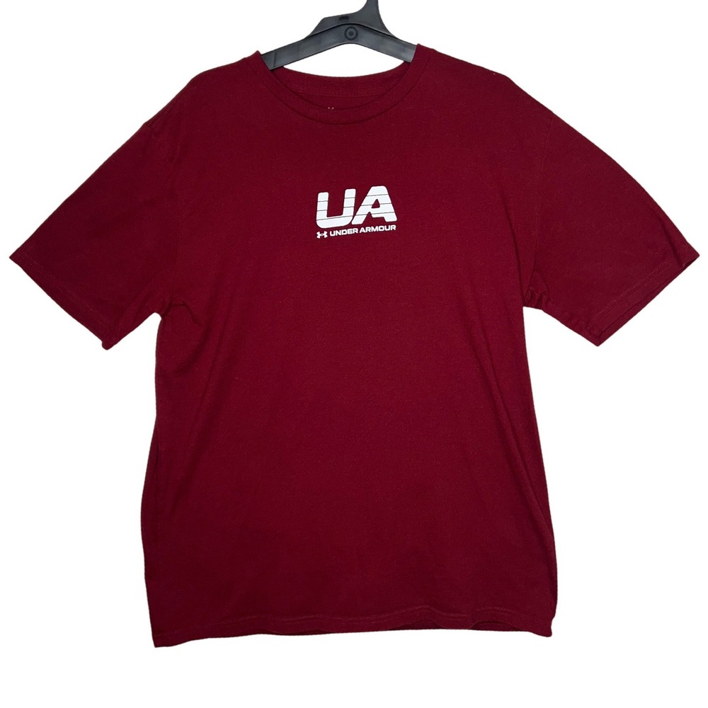 Under Armour UA T Shirt Men's Burgundy‎ Athletic Graphic Tee